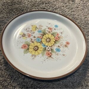 Nitto vintage Stone 12.5" Serving Plate Old Garden 9804 Stonewear Platter Japan